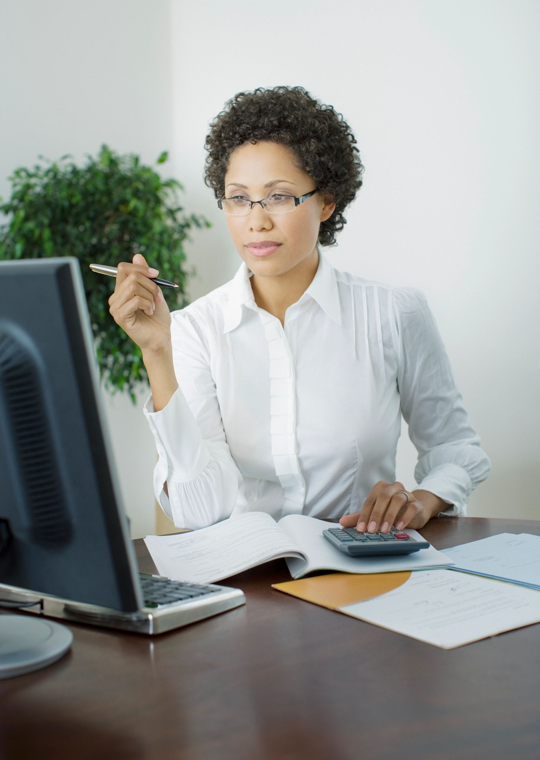 Businesswoman working at desk